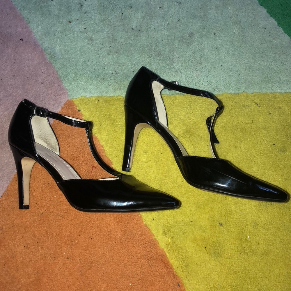 Black T Strap Pumps